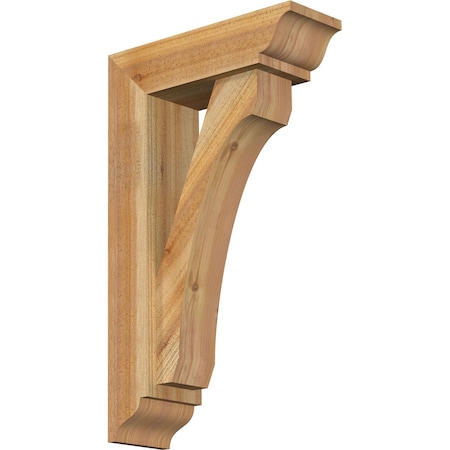 Ekena Millwork Legacy Traditional Rough Sawn Bracket w/ Offset Brace, Western Red Cedar, 6"W x 18"D x 30"H BKT0604X18X30LEC01RWR